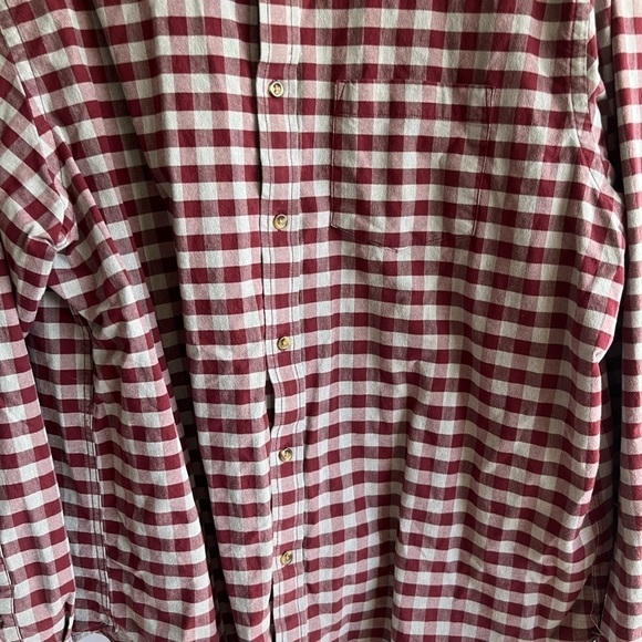 Men's Red & Grey Plaid Button Down Shirt - Picture 3 of 7